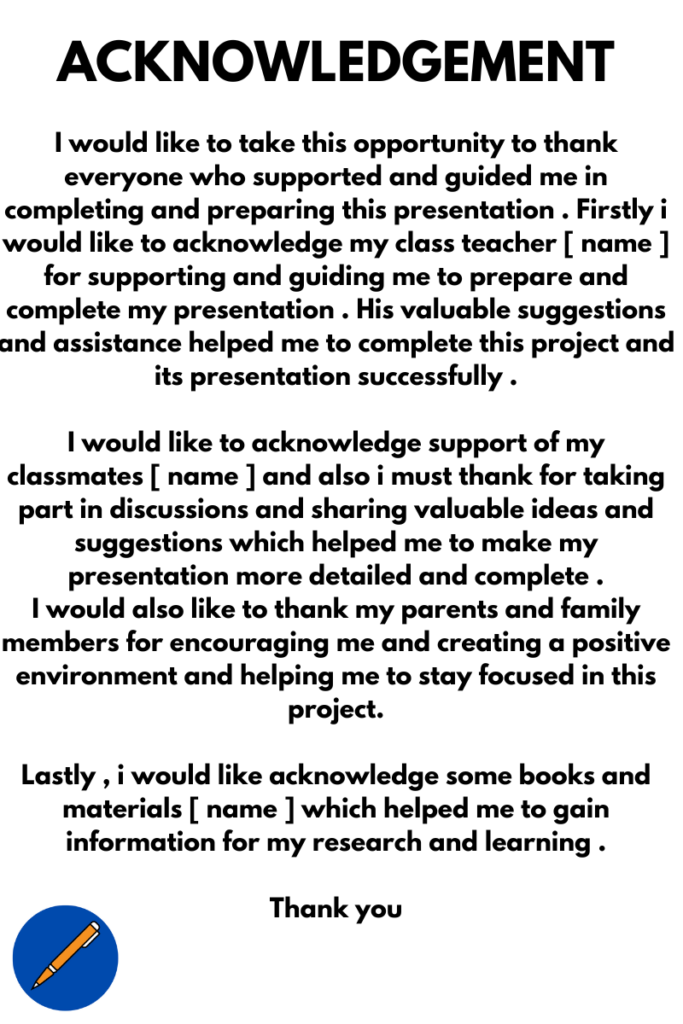 acknowledgement for ppt presentation - acknowledgementfor.in