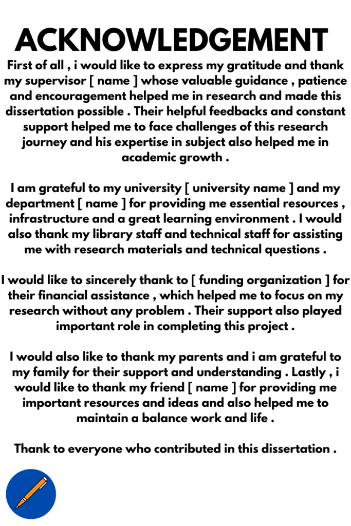 how to write acknowledgement for dissertation